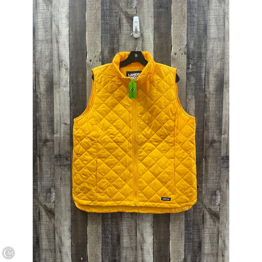 Vest Puffer & Quilted By Lands End In Gold, Size: Xl