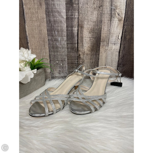 Sandals Heels Kitten By Cme In Silver, Size: 8.5