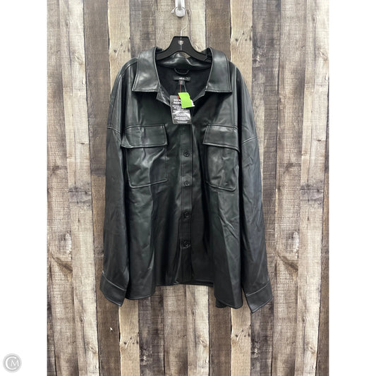 Jacket Shirt By Ellos In Black, Size: 2x