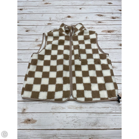 Vest Faux Fur & Sherpa By Cmf In Checkered Pattern, Size: Xl