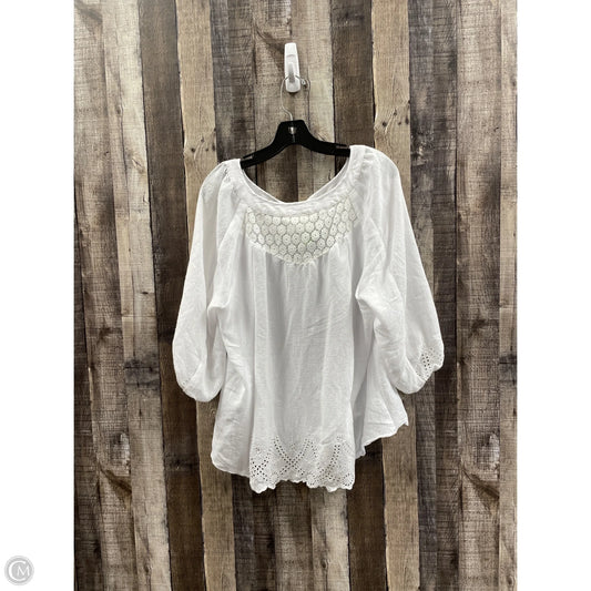 Top Long Sleeve By Cmf In White, Size: Xl