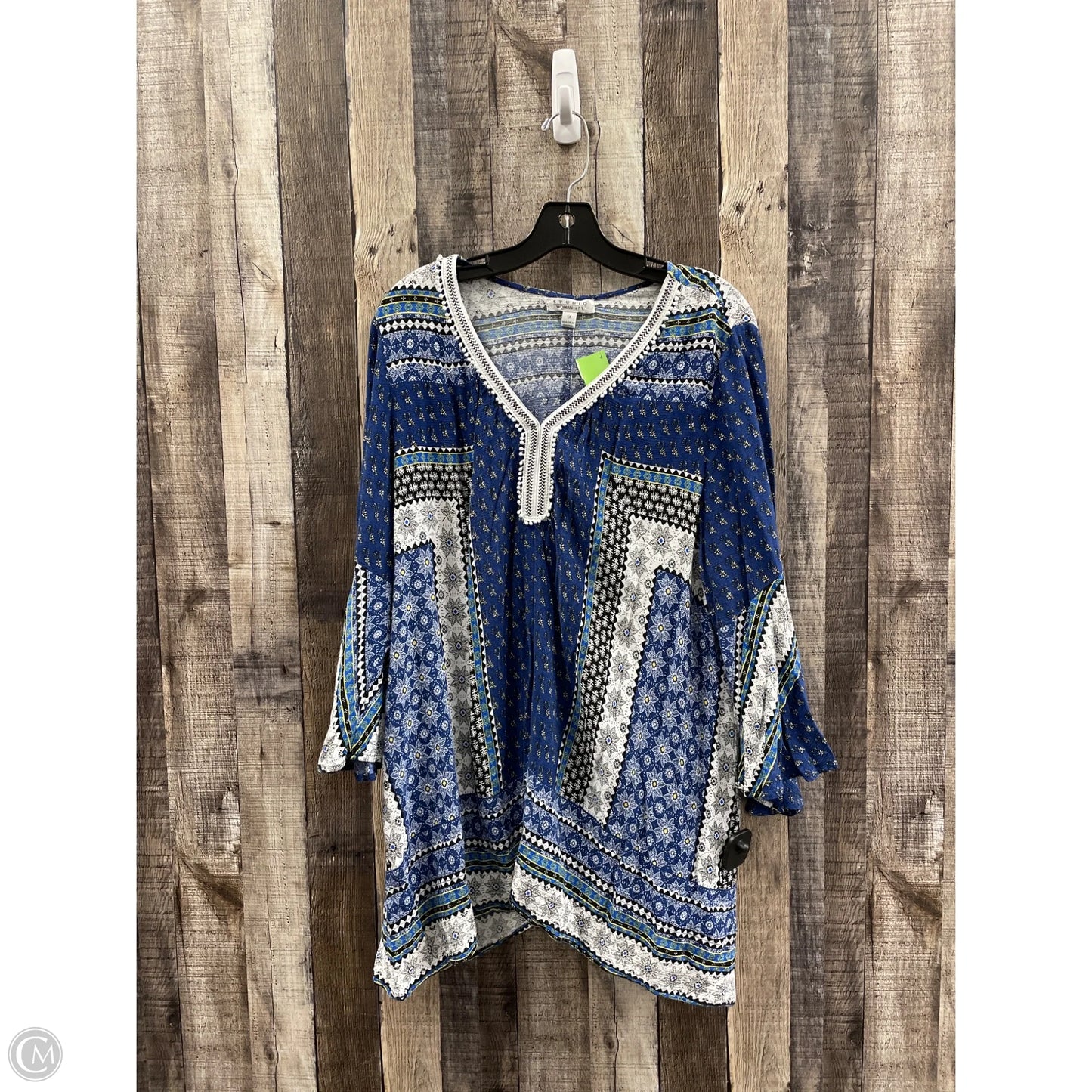 Top Long Sleeve By Cme In Blue, Size: 1x