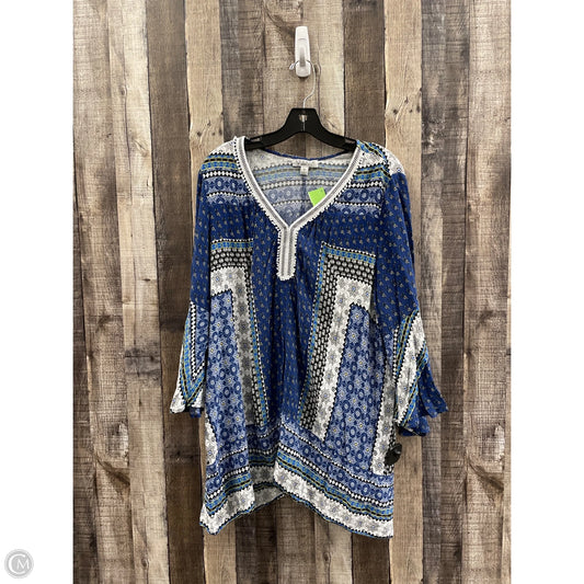 Top Long Sleeve By Cme In Blue, Size: 1x
