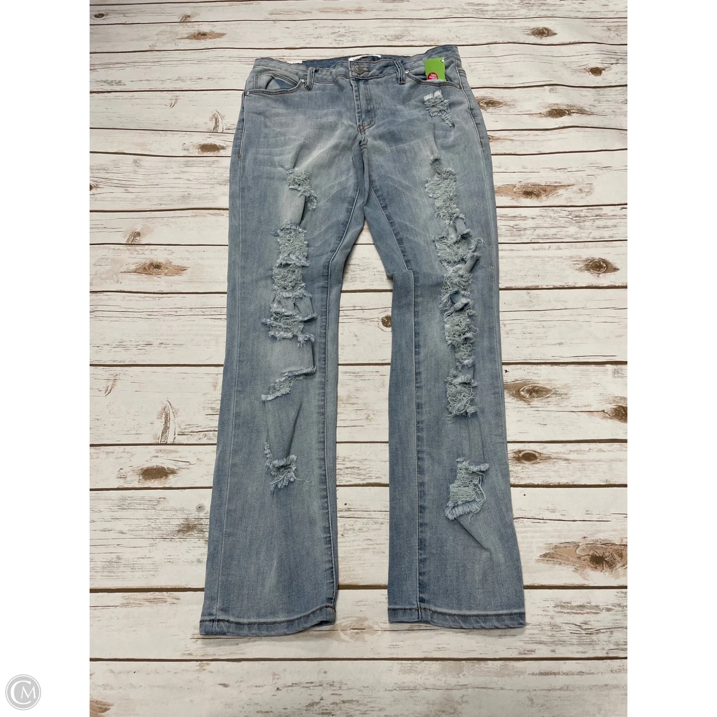 Jeans Skinny By Almost Famous In Blue Denim, Size: 12