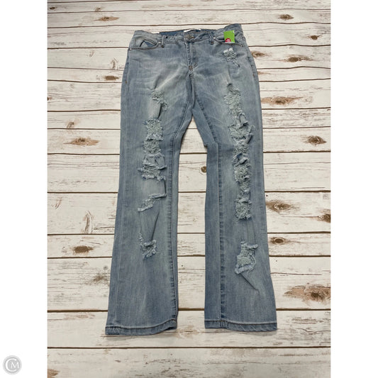 Jeans Skinny By Almost Famous In Blue Denim, Size: 12