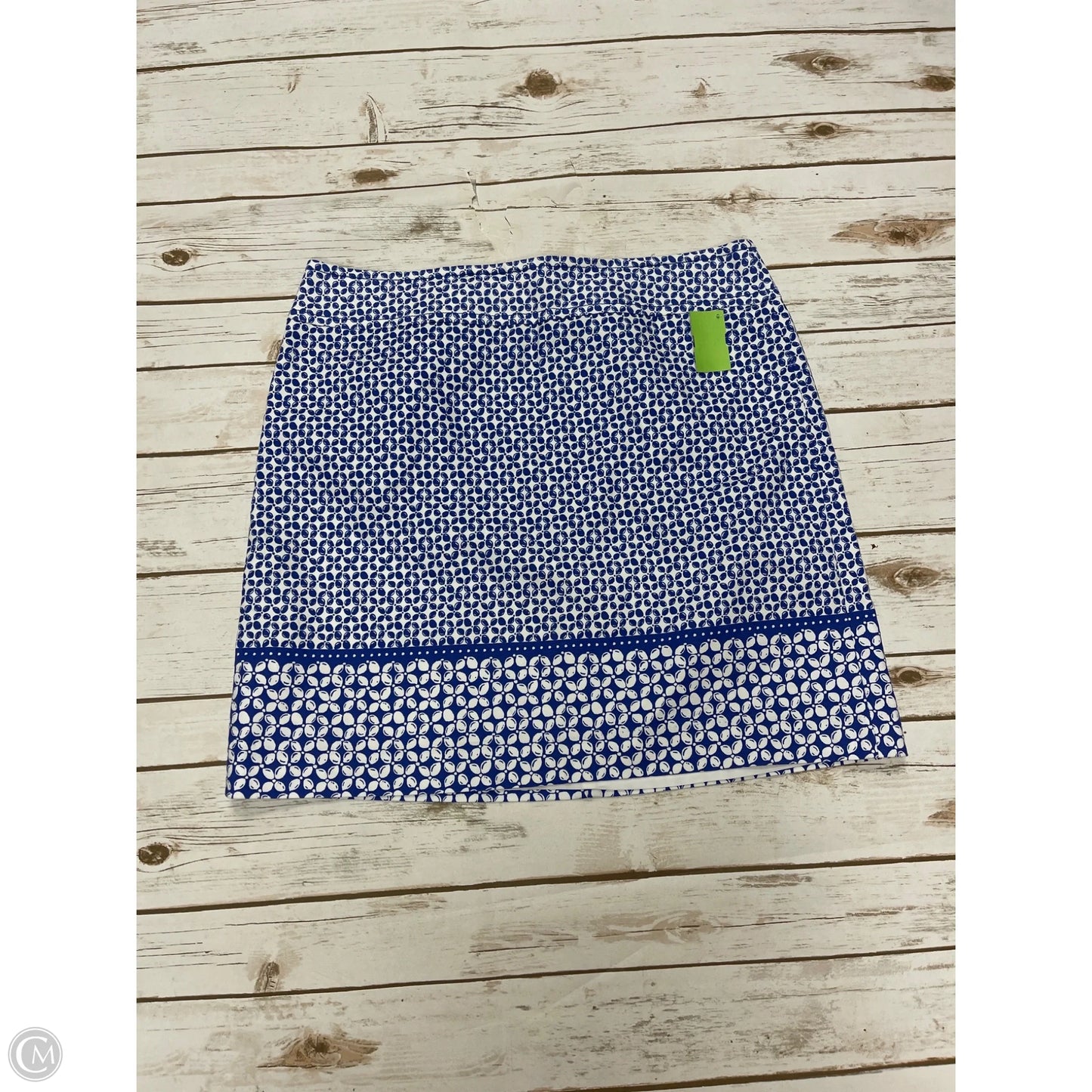 Skirt Mini & Short By Talbots In Blue & White, Size: L