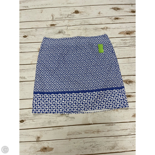 Skirt Mini & Short By Talbots In Blue & White, Size: L