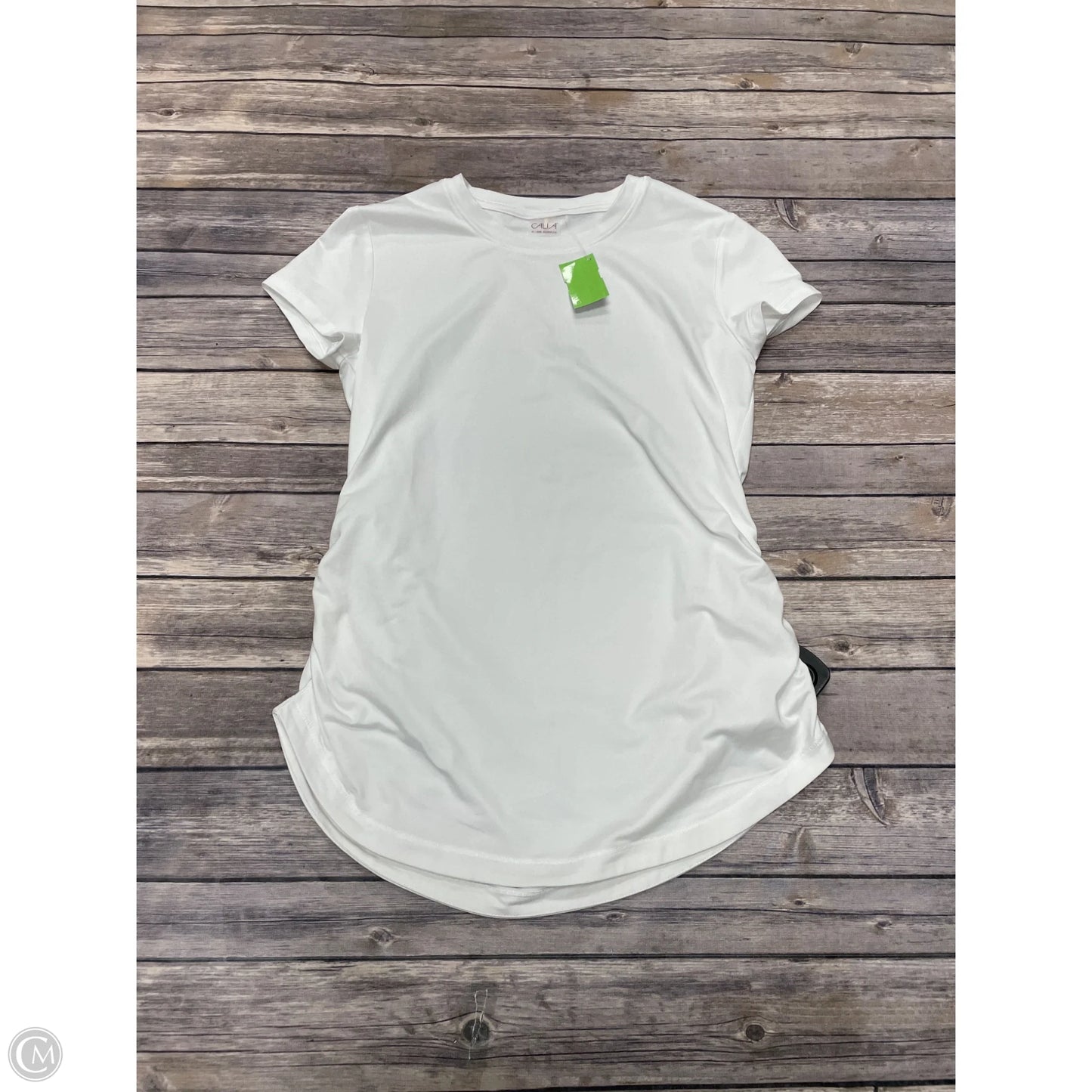 Athletic Top Short Sleeve By Calia In White, Size: S
