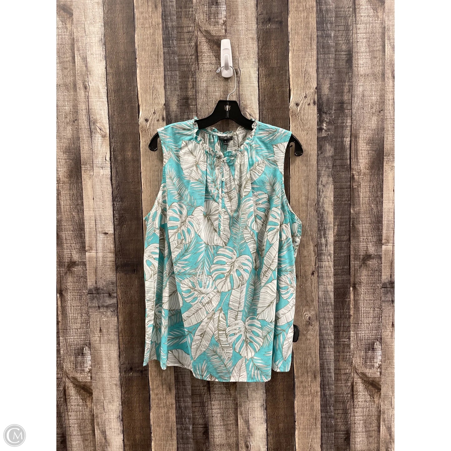 Top Sleeveless By Talbots In Green, Size: 1x