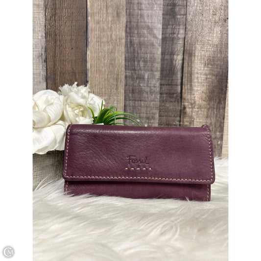 Wallet Leather By Fossil, Size: Medium