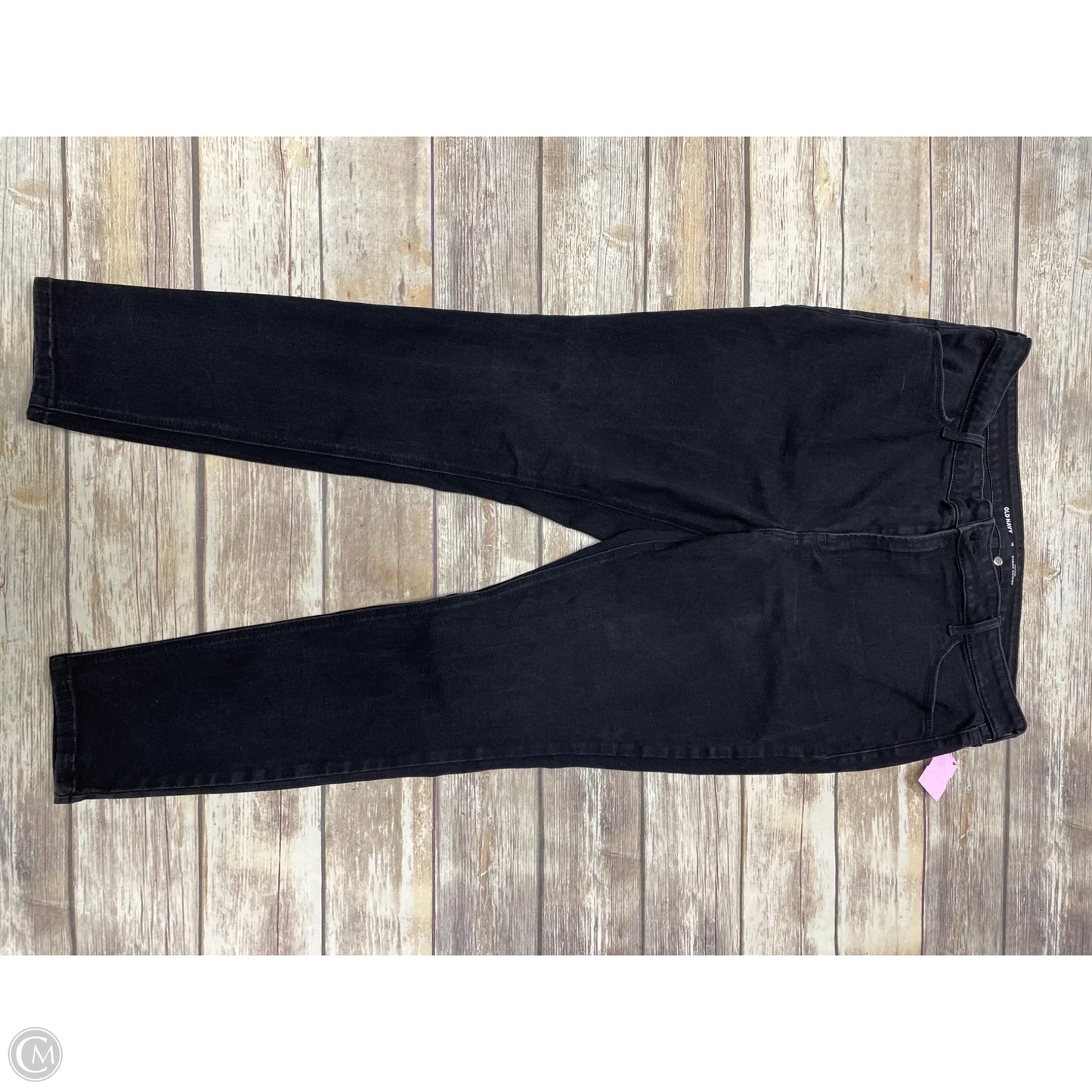 Jeans Skinny By Old Navy In Black Denim, Size: 18