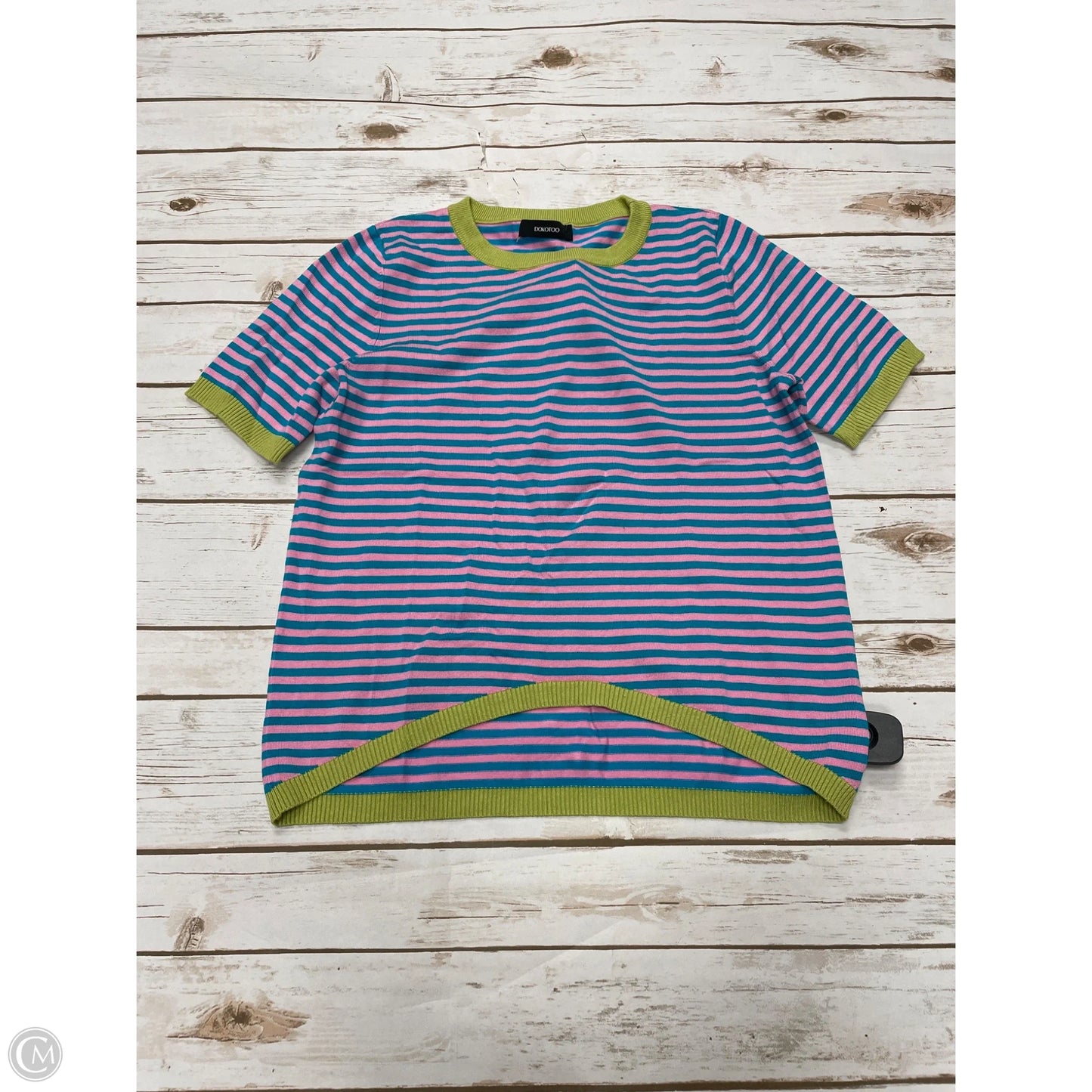 Top Short Sleeve By Cme In Striped Pattern, Size: S