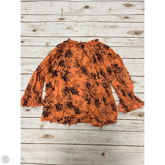 Top Long Sleeve By Free People In Orange, Size: L