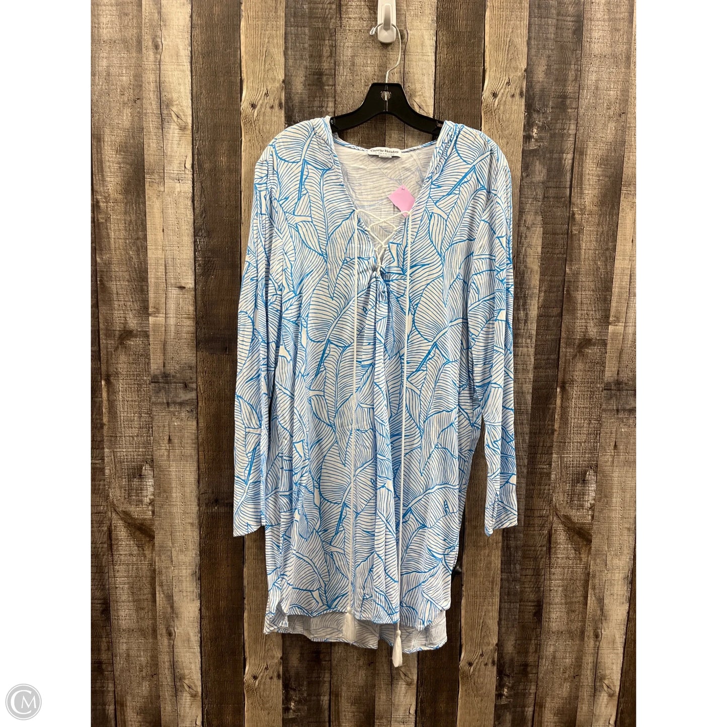 Swimwear Cover-up By Charlie Holiday In Blue & White, Size: Xl