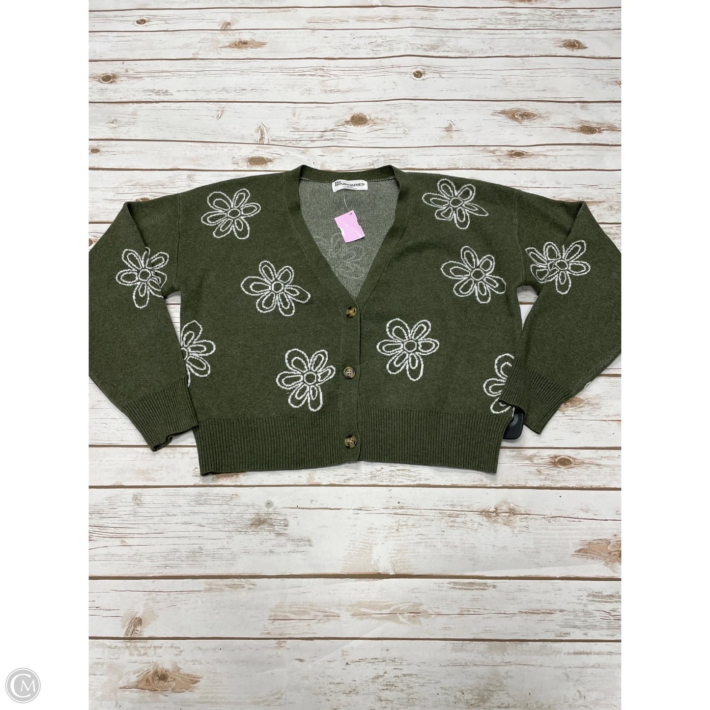 Sweater Cardigan By No Boundaries In Green, Size: M