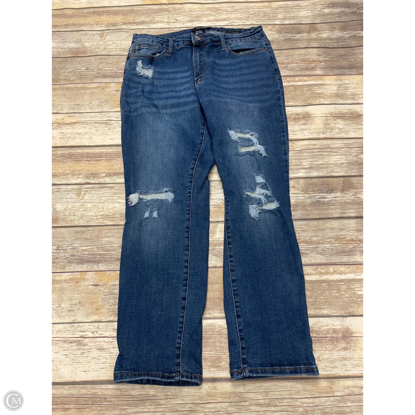 Jeans Skinny By Judy Blue In Blue Denim, Size: 14