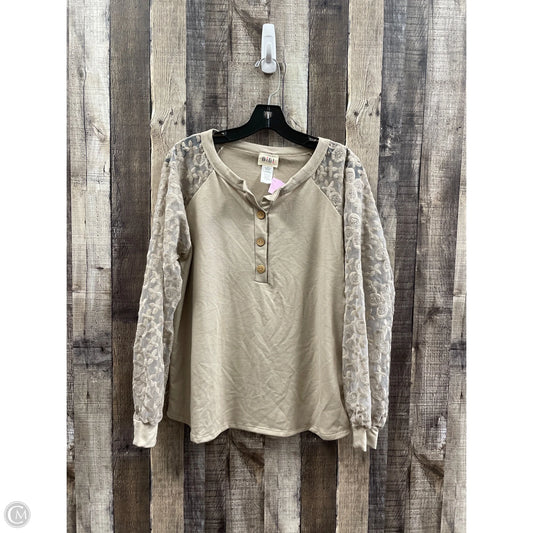 Top Long Sleeve By Bibi In Tan, Size: S