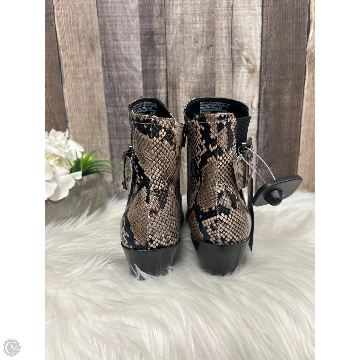 Boots Ankle Heels By Scoop In Snakeskin Print, Size: 9.5