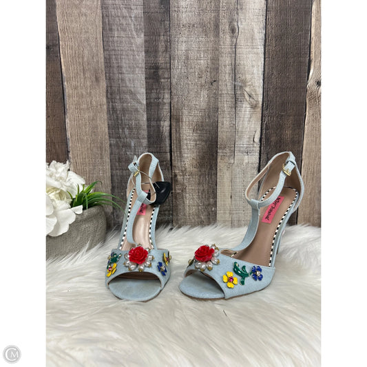 Sandals Heels Stiletto By Betsey Johnson In Multi-colored, Size: 9