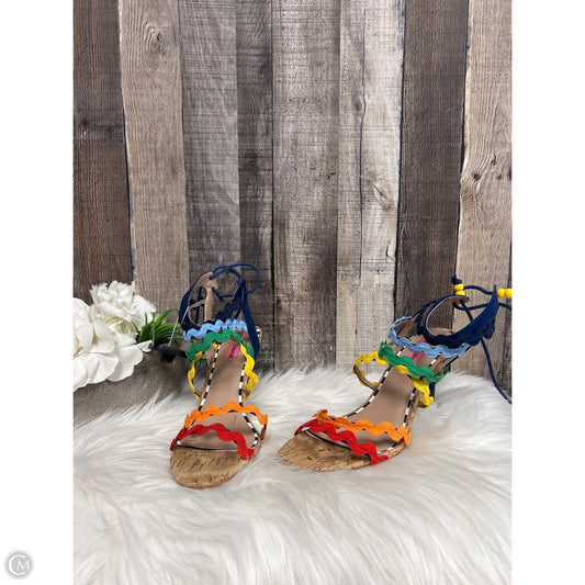 Sandals Heels Stiletto By Betsey Johnson In Multi-colored, Size: 10