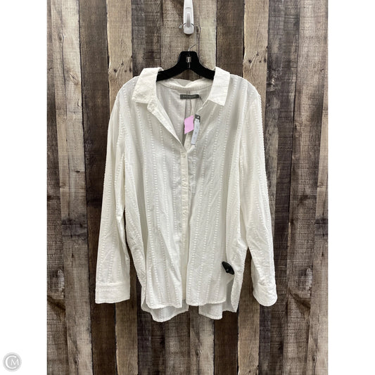 Top Long Sleeve By Cme In White, Size: Xl
