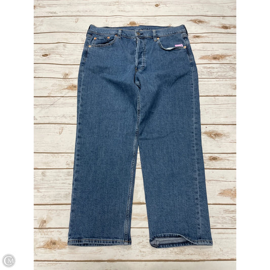 Jeans Straight By Gap In Blue Denim, Size: 14