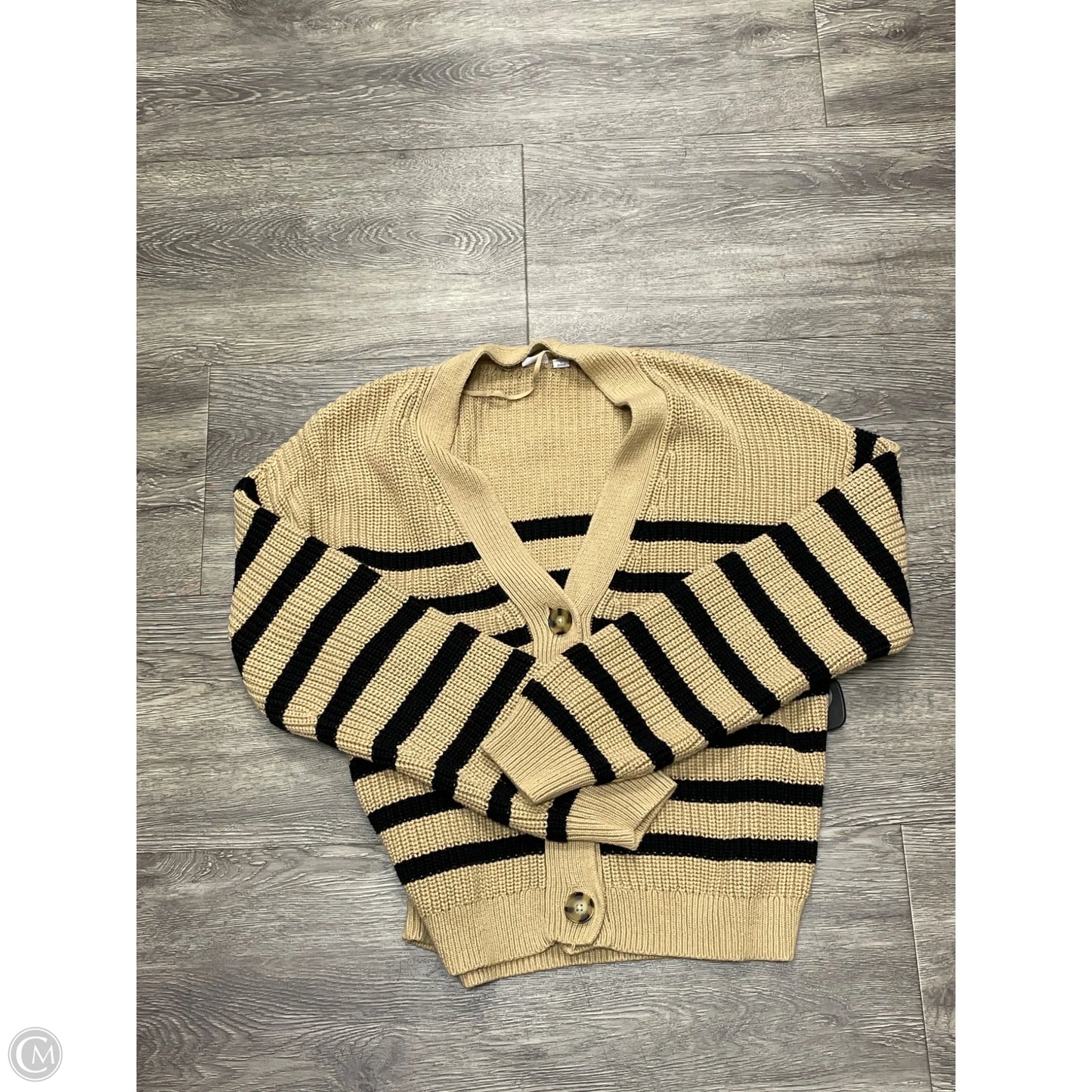 Sweater Cardigan By Gap In Beige, Size: L