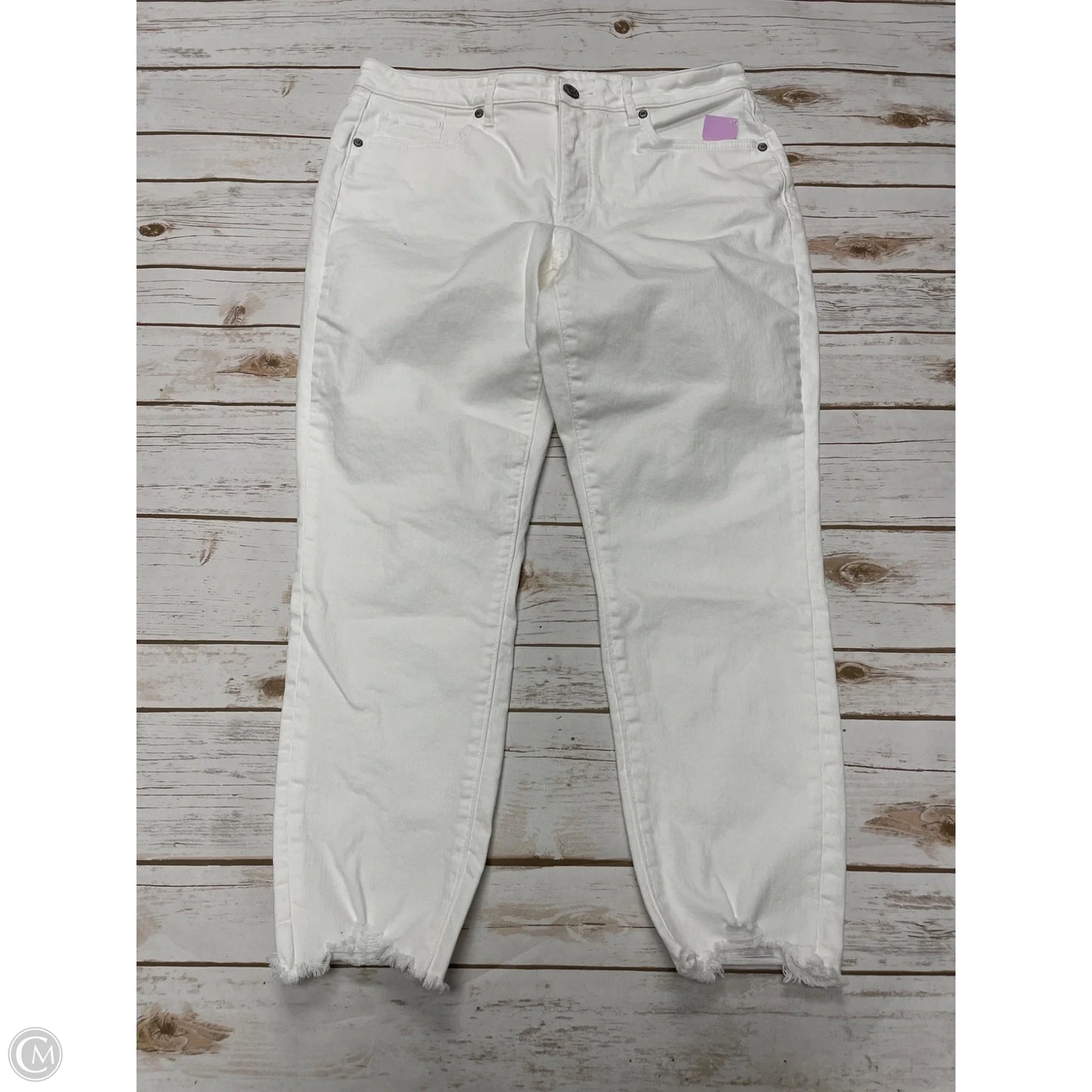 Jeans Skinny By Loft In White Denim, Size: 12