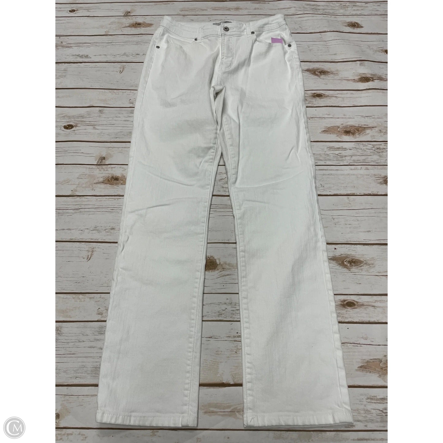 Jeans Skinny By Chicos In White Denim, Size: M