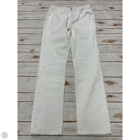 Jeans Skinny By Chicos In White Denim, Size: M