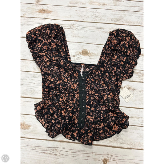 Top Short Sleeve By Free People In Blue & Gold, Size: S