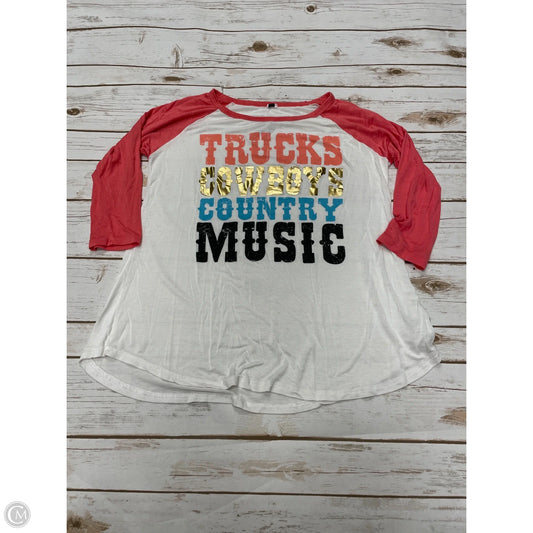 Top 3/4 Sleeve By Cme In Coral, Size: M