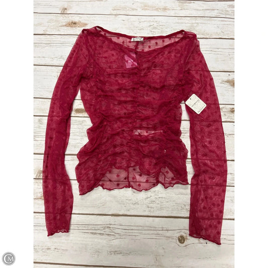 Top Long Sleeve By Free People In Pink, Size: Xs