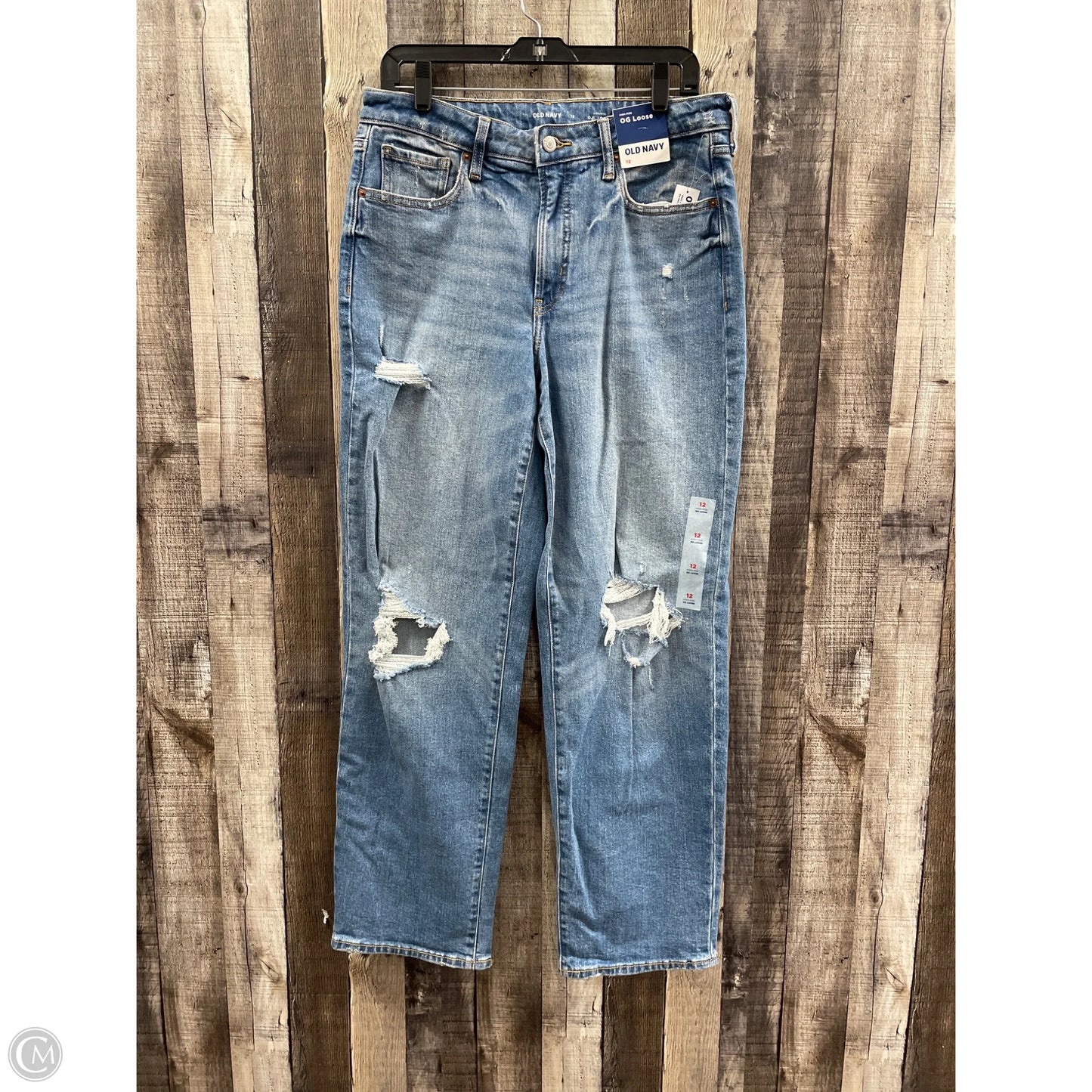 Jeans Boyfriend By Old Navy In Blue Denim, Size: 12