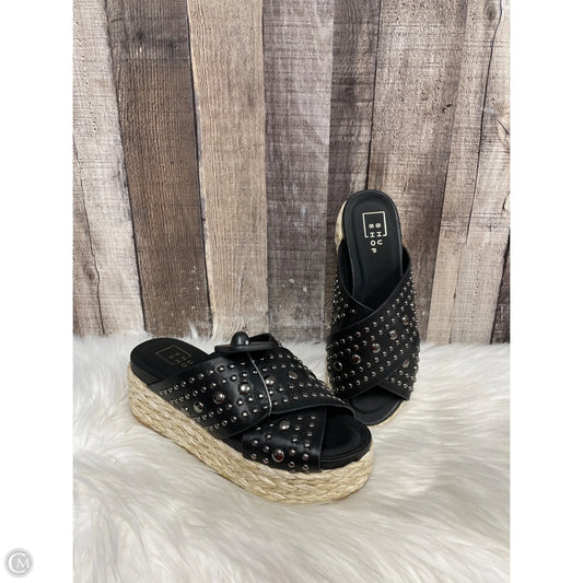 Sandals Heels Wedge By Shu Shop In Black, Size: 6.5