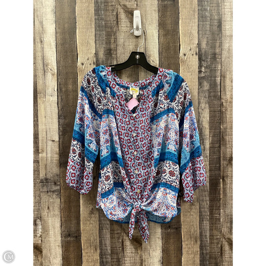 Top 3/4 Sleeve By Figuero & Flower In Multi-colored, Size: S