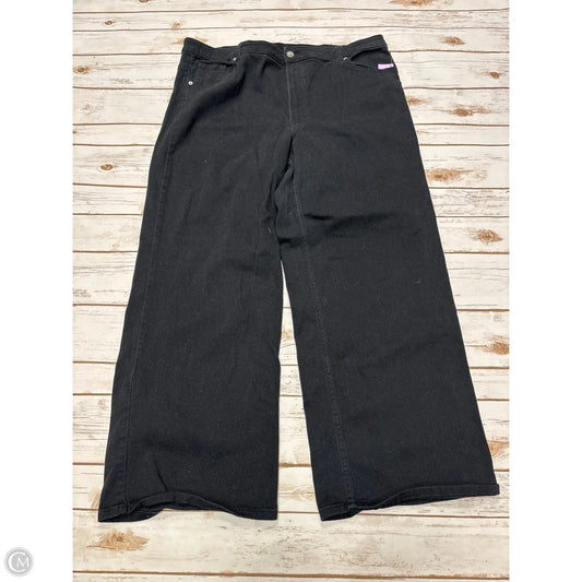 Jeans Wide Leg By Divided In Black Denim, Size: Xxl