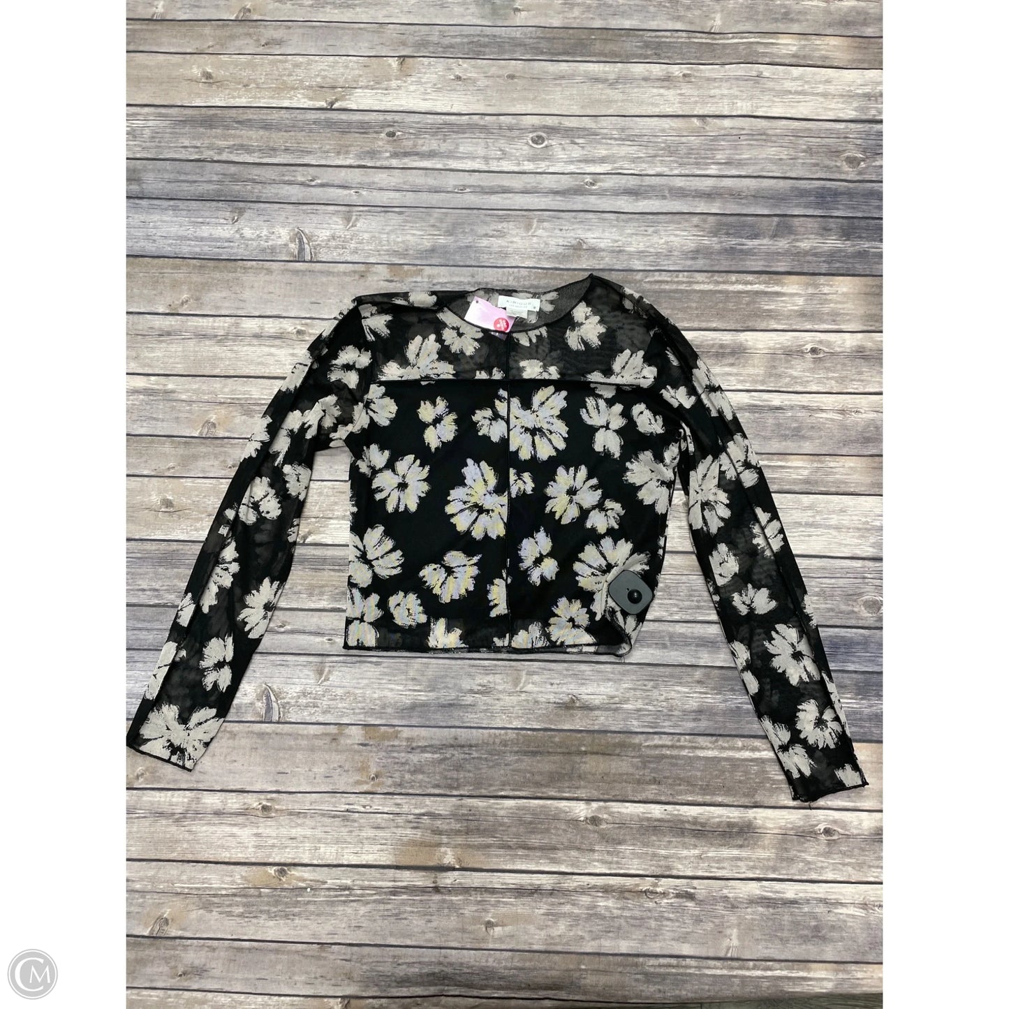 Top Long Sleeve By Cme In Black & Brown, Size: M