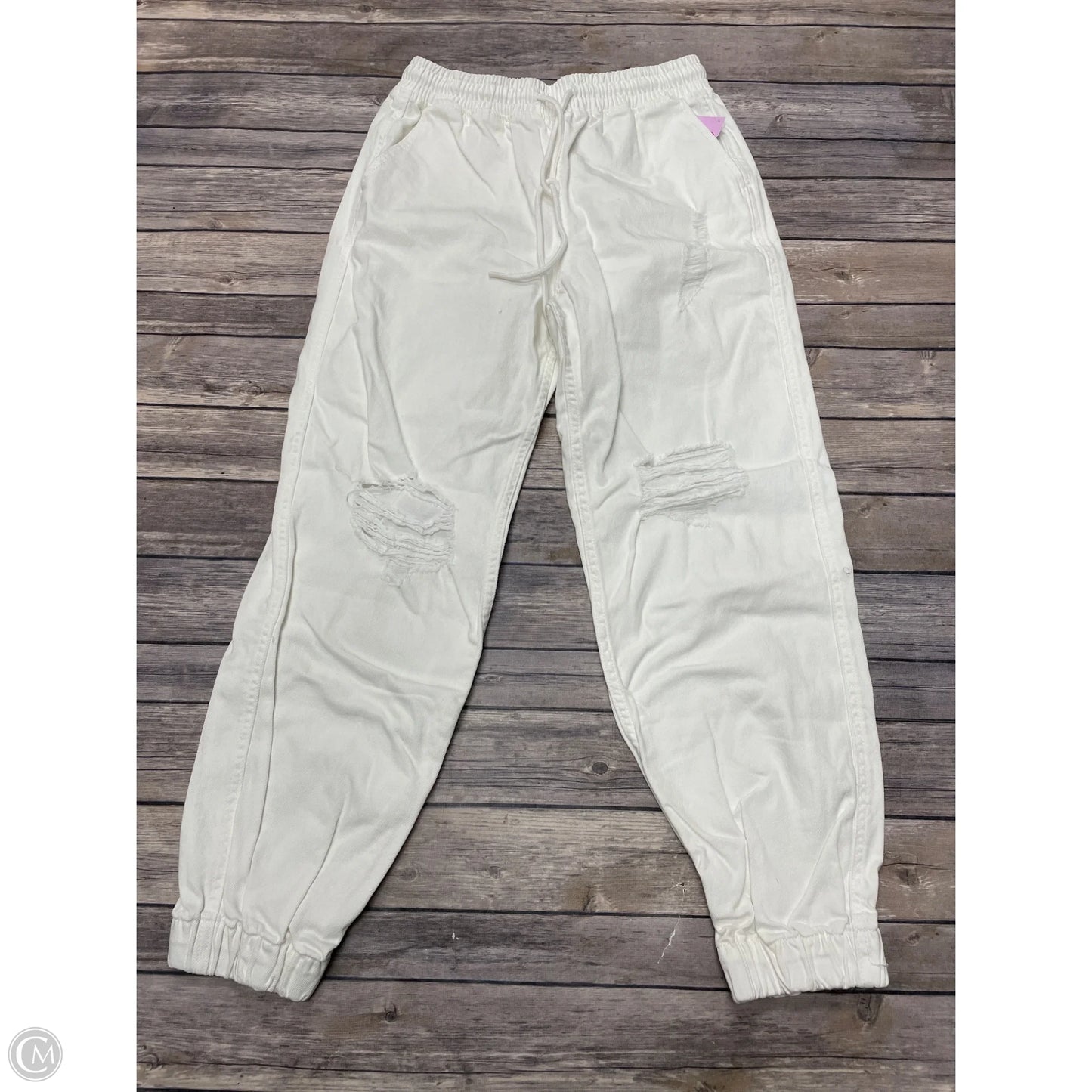 Jeans Cropped By Forever 21 In White Denim, Size: S