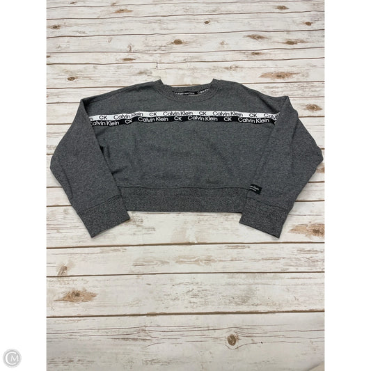 Sweatshirt Crewneck By Calvin Klein Performance In Grey, Size: M