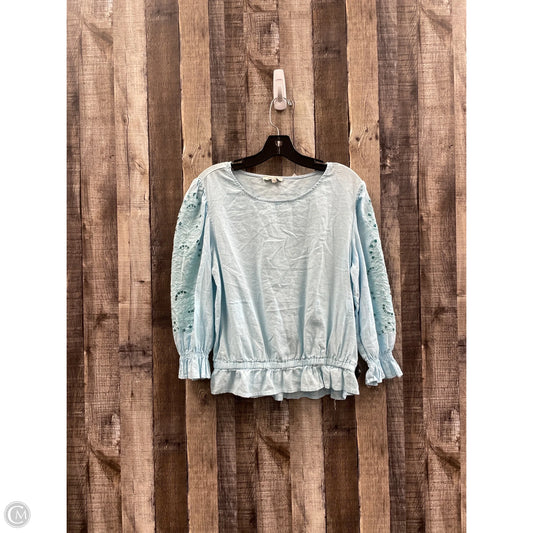Top Long Sleeve By Anne Carson In Blue, Size: L