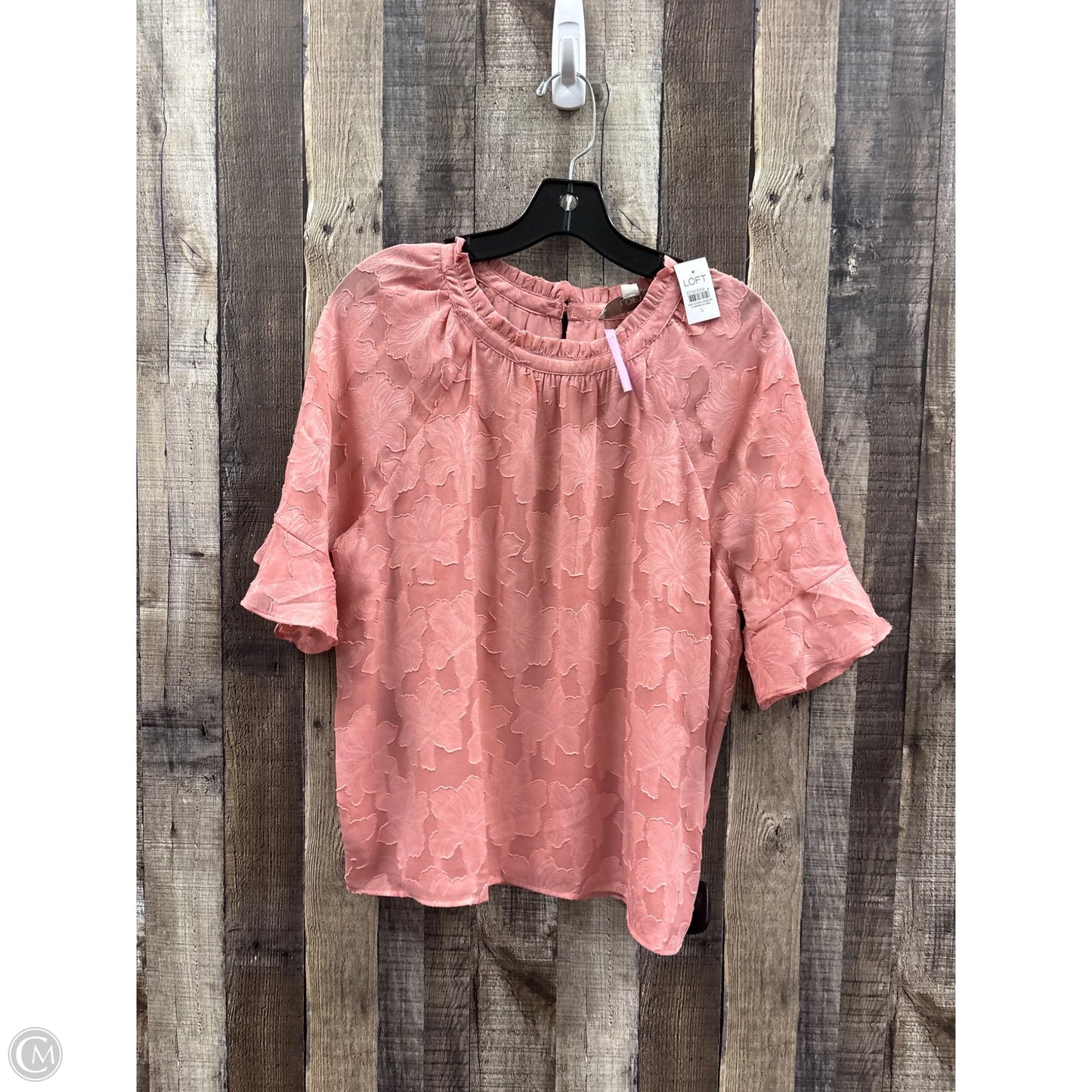Top Short Sleeve By Loft In Mauve, Size: S