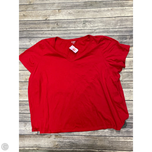 Top Short Sleeve Basic By Old Navy In Red, Size: Xxl