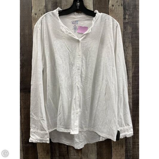 Top Long Sleeve By Croft And Barrow In White, Size: Xxl