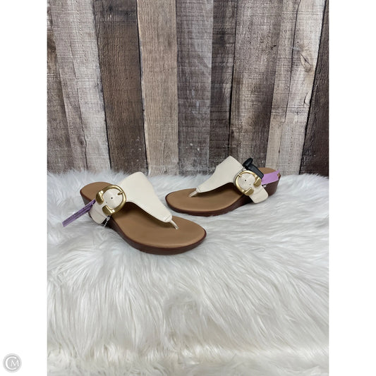Sandals Heels Wedge By Aerosoles In Cream, Size: 6