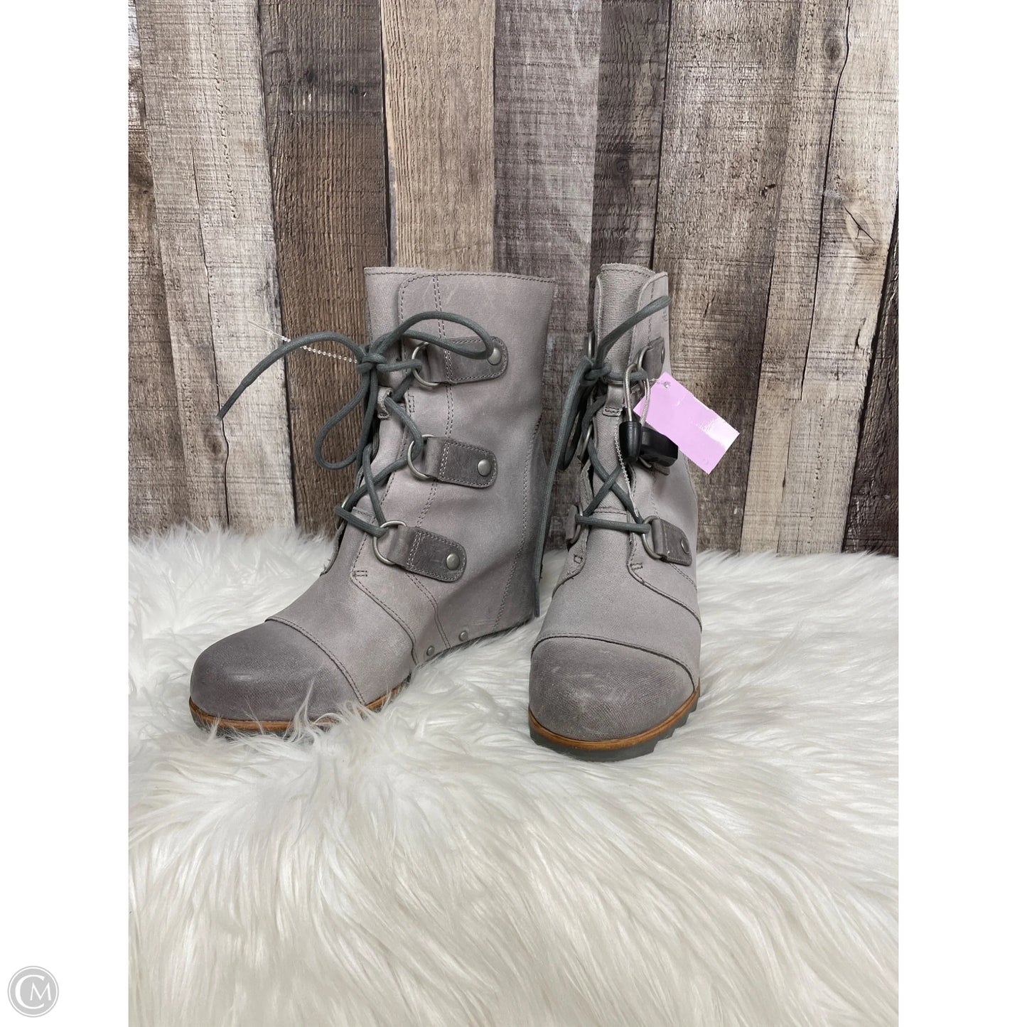 Boots Ankle Heels By Sorel In Grey, Size: 7