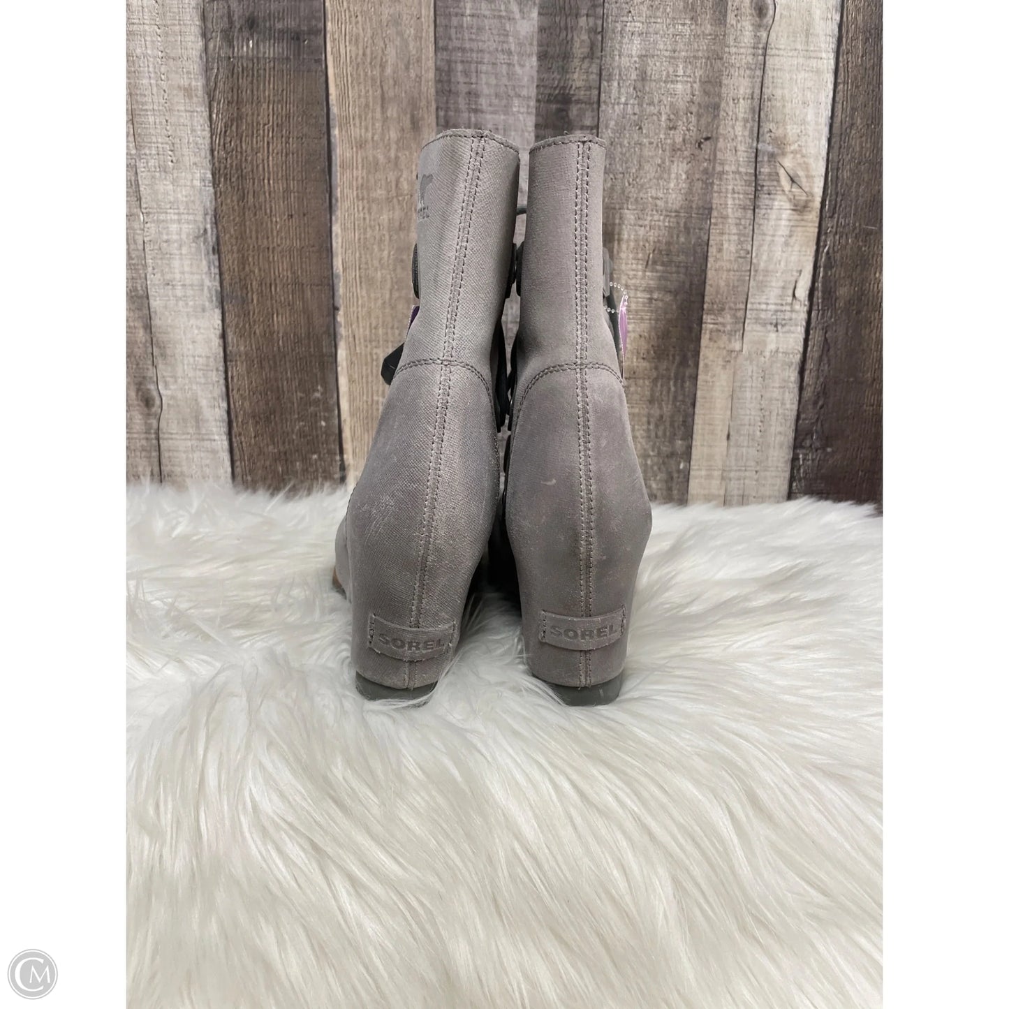 Boots Ankle Heels By Sorel In Grey, Size: 7