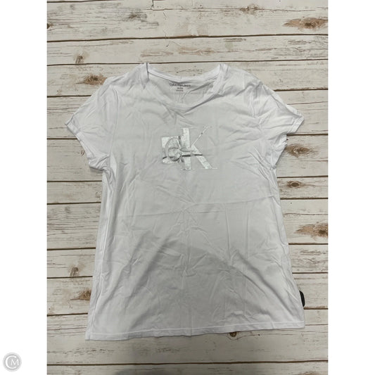 Top Short Sleeve Basic By Calvin Klein In White, Size: Xxl