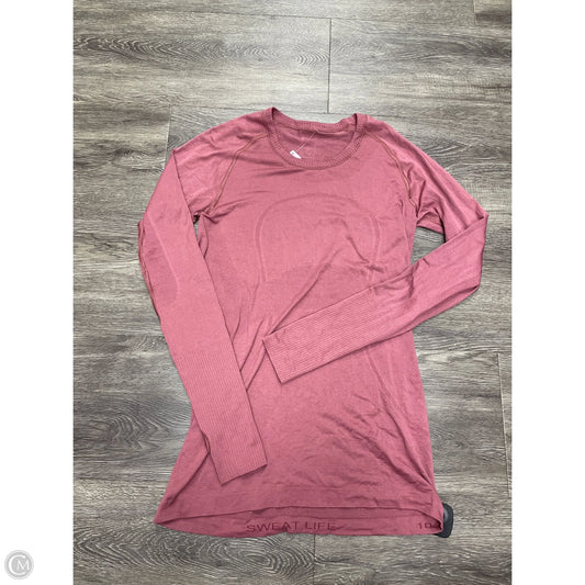 Athletic Top Long Sleeve Collar By Lululemon In Maroon, Size: 10