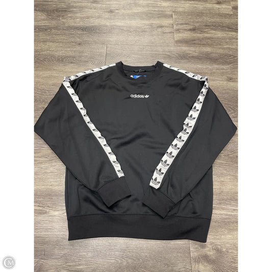 Athletic Sweatshirt Crewneck By Adidas In Black & Blue, Size: S